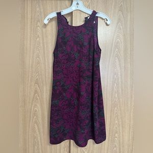 LEITH Mini Dress, Purple with Black Floral Pattern